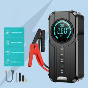 Portable Jump Starter with Air Pump –  Power Bank & LED Light